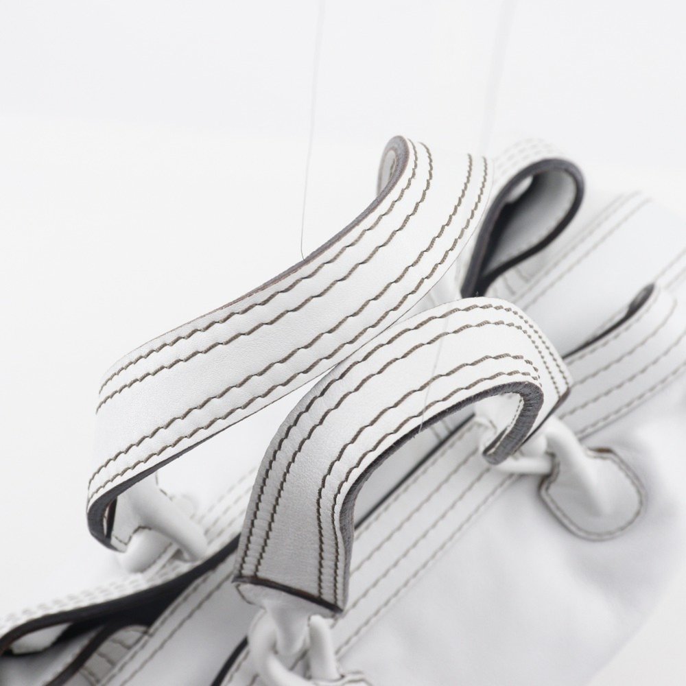 LOEWE White Leather Fiesta Tote Bag Snap Button - Picture 5 of 15